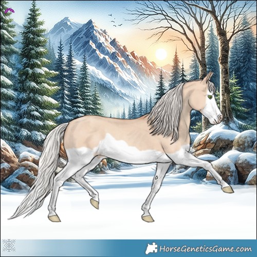 Horse Color:Silver Classic Champagne Dun Splash Frame Rabicano 