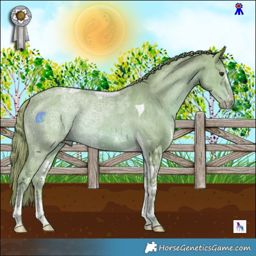 Horse Color:Watercolor Chestnut Ice Sabino Tobiano Rabicano 