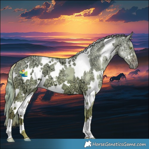 Horse Color:Plaid  White Spotted Gold Champagne Ice Dun 