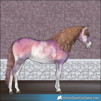 Horse Color:Watercolor Liver Red Dun Ice Onyx Sabino Tobiano