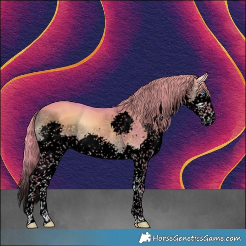 Horse Color:Void Watercolor White Spotted Liver Red Dun Onyx Splash Tobiano
