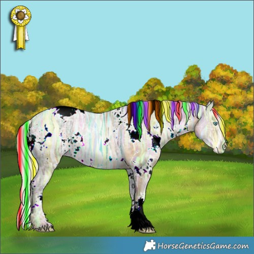 Horse Color:Painted White Spotted Silver Buckskin Ice Pearl 