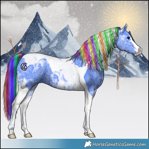 Horse Color:Painted Watercolor Smoky Black Ice Tobiano 