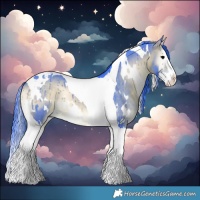 Horse Color:Watercolor White Spotted Bay Onyx Splash Tobiano 