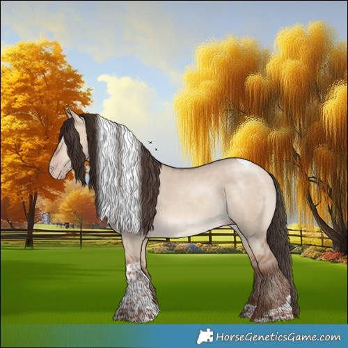 Horse Color:Amber Champagne Dun Tobiano 