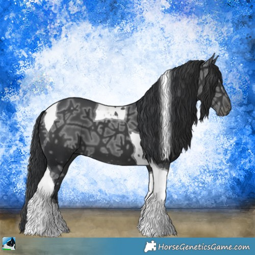 Horse Color:Black Ice Mushroom Tobiano 
