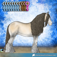 Horse Color:Smoky Blue Onyx Pearl Mushroom Rabicano Brindle 
