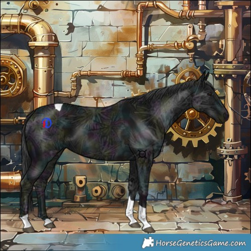Horse Color:Midnight Black Ice Tobiano 