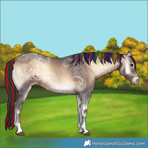 Horse Color:Painted Bay Ice Onyx Tobiano 