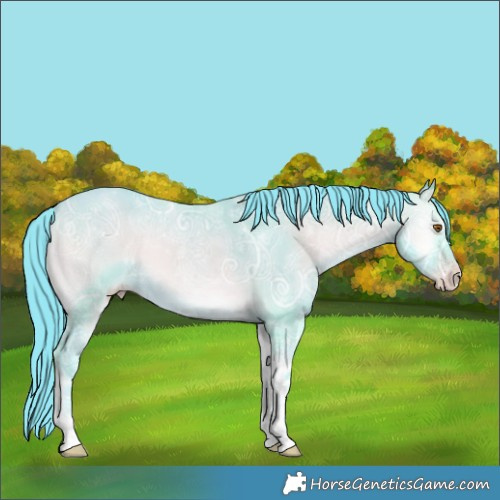 Horse Color:Watercolor Sable Champagne Ice Onyx Tobiano 