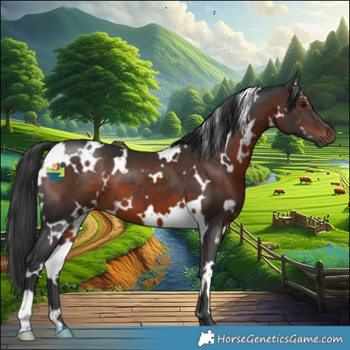 Horse Color:White Spotted Brown 