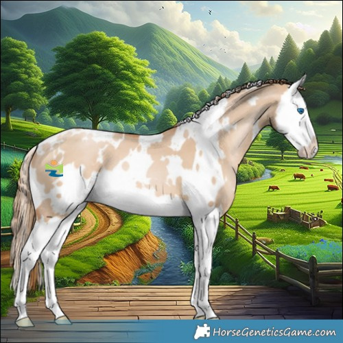 Horse Color:White Spotted Red Dun Pearl Splash 