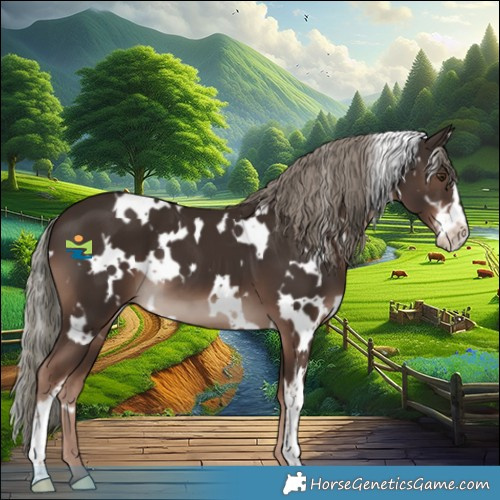 Horse Color:White Spotted Liver Chestnut Mushroom Sabino 