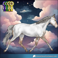 Horse Color:Silver Brown Snowdrop Dun Tobiano Near Fewspot Rabicano 