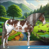 Horse Color:White Spotted Liver Chestnut Mushroom Sabino 