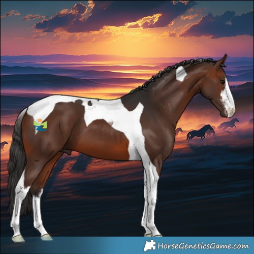 Horse Color:White Spotted Brown Tobiano 
