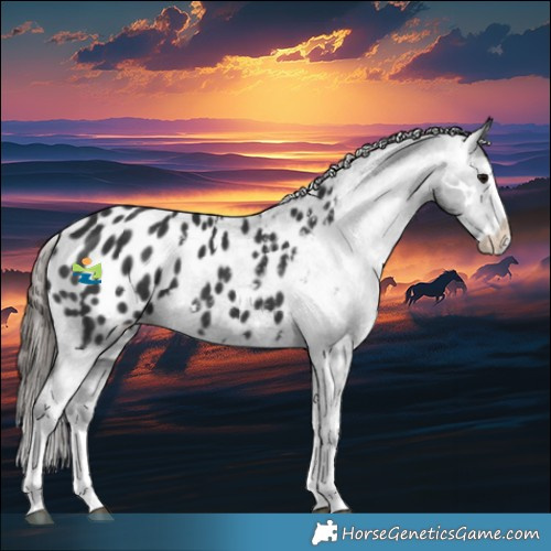 Horse Color:White Spotted Black Splash Appaloosa 