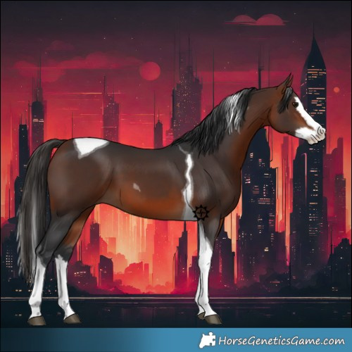 Horse Color:Bay Splash Tobiano
