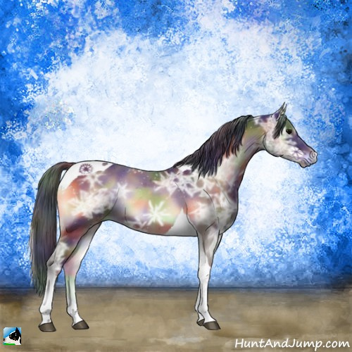 Horse Color:Nacre Brown Ice Onyx Tobiano 
