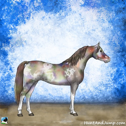 Horse Color:Nacre Liver Red Onyx Ice Tobiano 