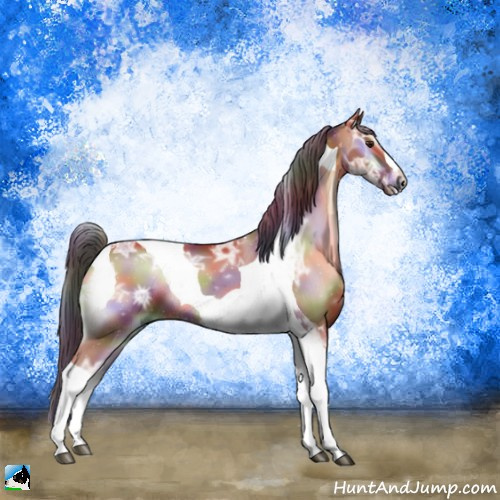 Horse Color:Nacre Bay Ice Onyx Tobiano 