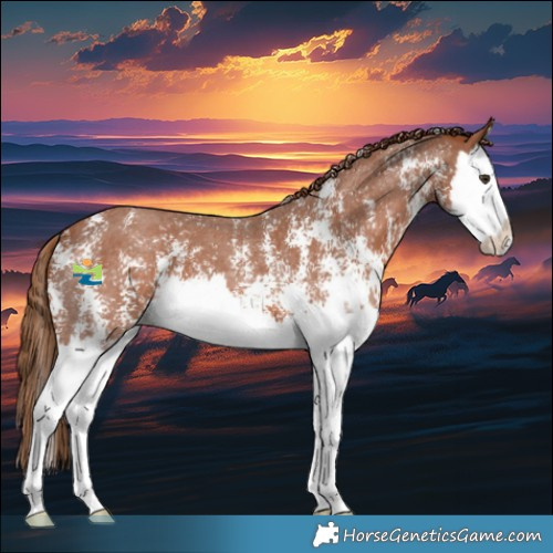 Horse Color:Chestnut Sabino Splash 