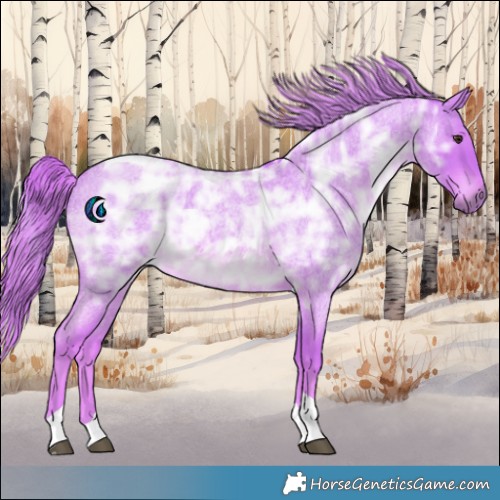 Horse Color:Watercolor Red Ice Roan Tobiano Rabicano 