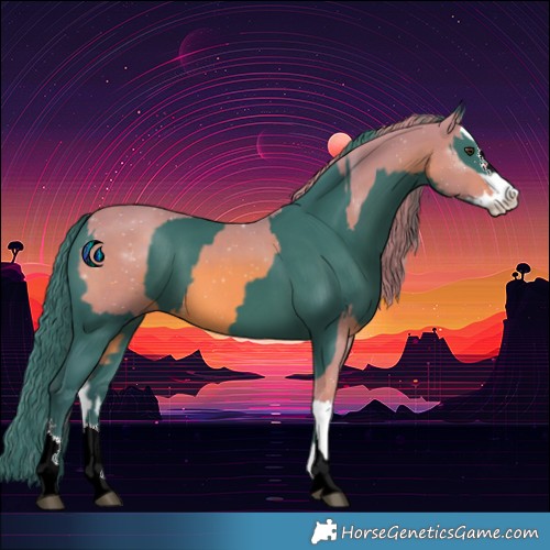 Horse Color:Watercolor Chestnut Splash  and Watercolor Smoky Black 