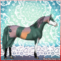 Horse Color:Watercolor Chestnut Splash  and Watercolor Smoky Black 