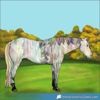 Horse Color:Void Painted Silver Buckskin Ice Tobiano 