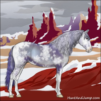 Horse Color:Watercolor Liver Red Onyx Ice Tobiano 