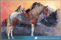 Horse Color:Painted Watercolor Liver Red Onyx Ice Tobiano 