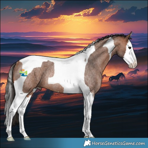 Horse Color:Bay Roan Splash Tobiano Rabicano 