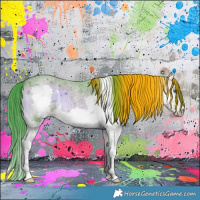 Horse Color:Watercolor White Spotted Liver Red Onyx Roan Splash Brindle 