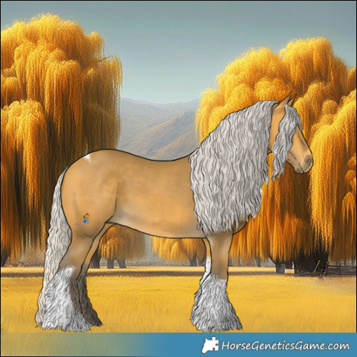 Horse Color:Silver Buckskin Tobiano 