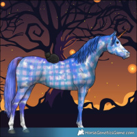 Horse Color:Watercolor Plaid  White Spotted Brown Dun Sabino Rabicano Brindle 