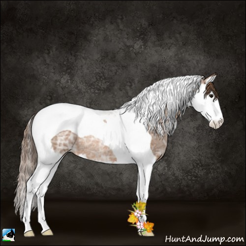Horse Color:Brown Ice Pearl Splash Tobiano Rabicano