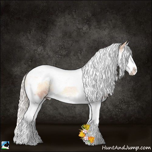 Horse Color:Silver Bay Ice Pearl Onyx Sabino Splash Tobiano 