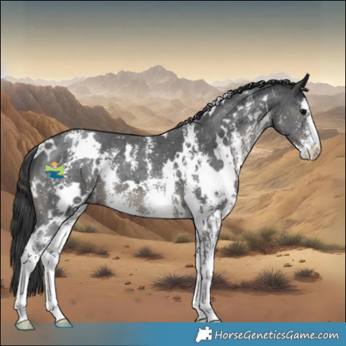 Horse Color:White Spotted Black Sabino 