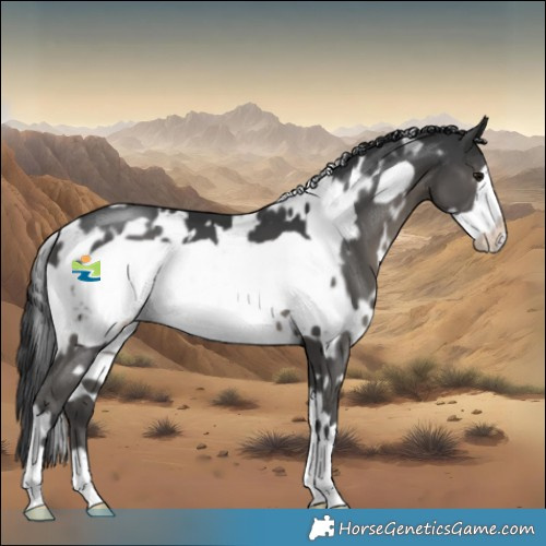 Horse Color:White Spotted Black Frame 