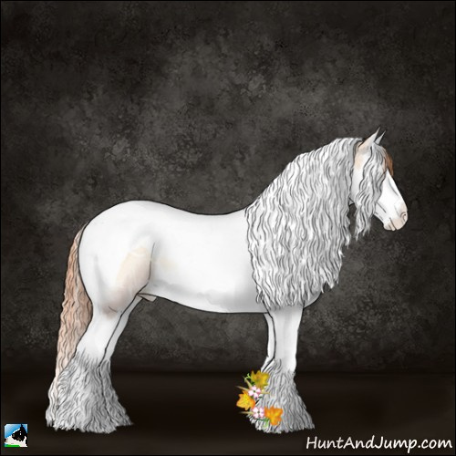 Horse Color:Amber Champagne Ice Pearl Onyx Splash Tobiano 
