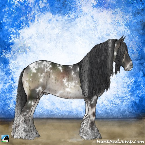 Horse Color:White Spotted Blue Onyx Mushroom Sabino Rabicano 