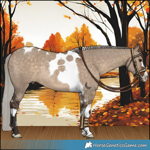 Horse Color:Silver Brown Dun Tobiano Rabicano 