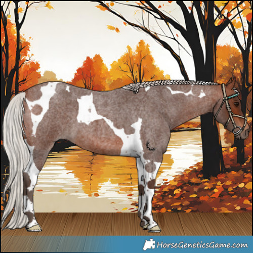 Horse Color:Silver Brown Roan Tobiano 