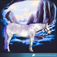 Horse Color:Watercolor White Spotted Bay Ice Dun 