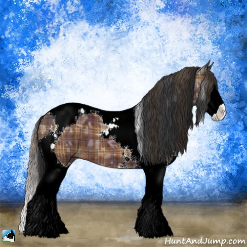 Horse Color:Plaid  Bay Ice Splash Tobiano 