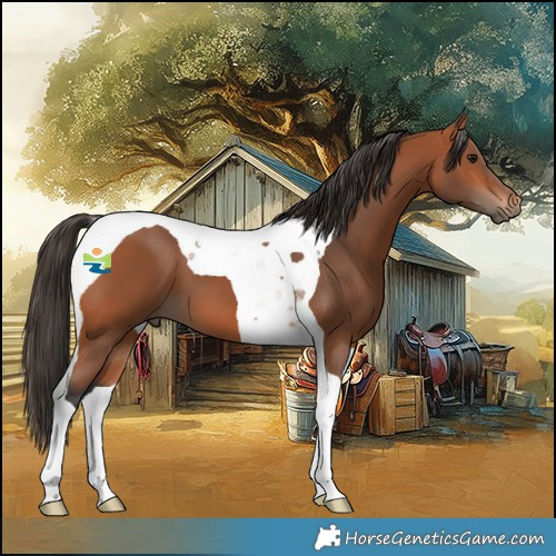 Horse Color:Bay Tobiano 