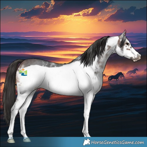 Horse Color:White Spotted Brown Frame 
