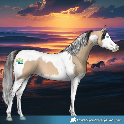 Horse Color:Bay Dun Splash Tobiano 