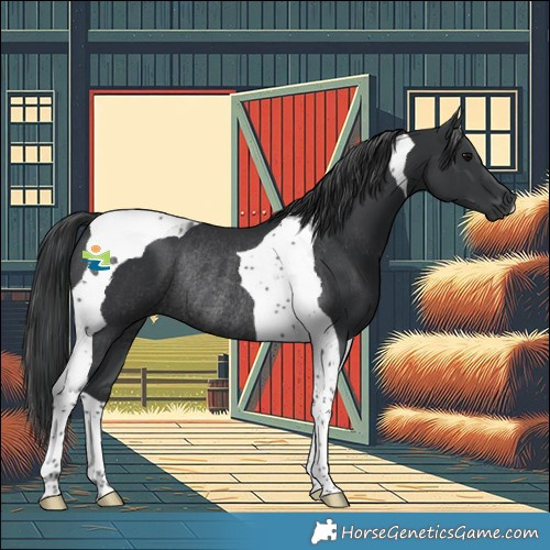 Horse Color:Black Tobiano Rabicano 